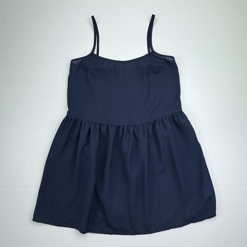 French Connection Sheer Blue Slip Dress Size 6 Y2K Minimalist Indie Grunge